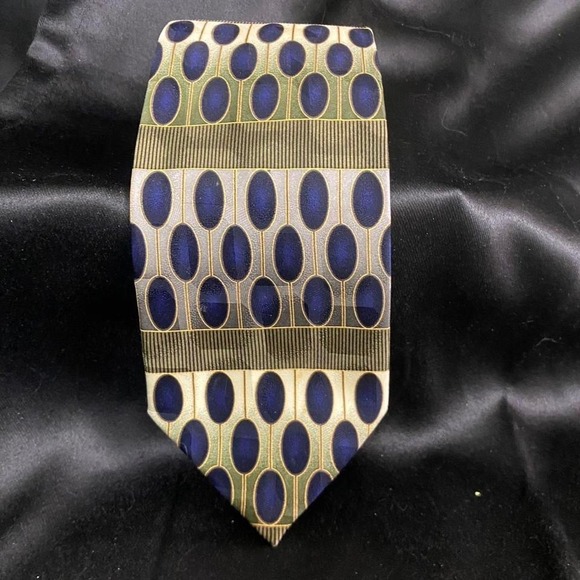 Di Maggio Silk Necktie Geometric Pattern Handmade Designer Tie‎ - Picture 1 of 2